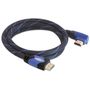 DeLOCK 82956 Kabel High Speed HDMI mit Ethernet gewinkelt 4K 2.00 m 90° gewinkelter Stecker  schwarz / lila