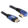 DeLOCK 82955 Kabel High Speed HDMI mit Ethernet gewinkelt 4K 1.00 m 90° gewinkelter Stecker  schwarz / lila