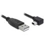 DeLOCK 82682 Kabel USB-A auf USB mini-B gewinkelt 2.00 m 90° gewinkelter Stecker  schwarz
