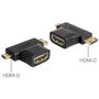 DeLOCK 65446 Adapter HDMI-A auf HDMI-C & HDMI-D schwarz