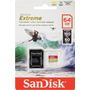 SanDisk Extreme microSDXC for Action Cams and Drones 64GB + SD Adapter 160MB/s A2 C10 V30 UHS-I U3