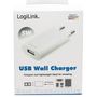 LogiLink PA0093A USB Wall Charger 1 Port, 1x USB-AF, 5W, white