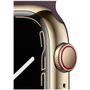 Apple Watch Series 7 Edelstahl 45mm Cellular gold Sportarmband dunkelkirsch