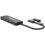 Sitecom CN-414 USB-C-Hub, 4 Ports, USB-C mit USB-A-Adapter, 5 Gbit/s
