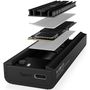 ICY BOX IB-180MC-C31 NVMe / SATA Dock USB 3.2 (Gen 2) Type-C, Werkzeuglos, Aluminium, schwarz