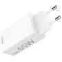 Hama Schnellladegerät GaN, 1x USB-C PD, 1x USB-A QC, Mini-Ladegerät, 65W, weiß