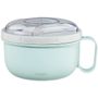 Xavax Lunchbox rund für Mikrowelle, mit Besteck, 1100ml, pastellblau/grau