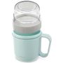Xavax Müslibecher To Go mit Topper, 2 Fächer, 500 + 200ml, pastellblau/grau
