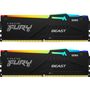 Kingston Fury Beast RGB 64GB Kit (2x32GB) DDR5 RAM mehrfarbig beleuchtet